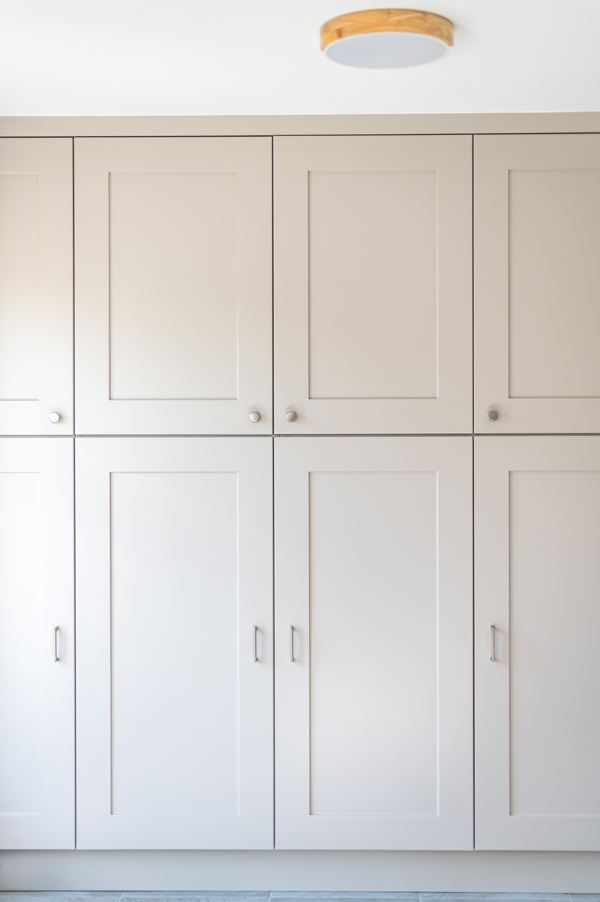 A front view of fitted wardrobes