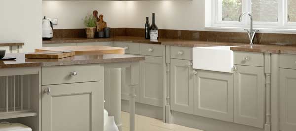 a cream shaker kitchen
