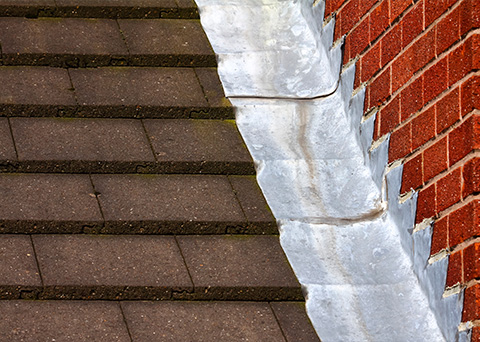 staircase tiles and brick wall detail showing 12 steps leading up
