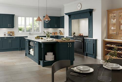 A kitchen with an island