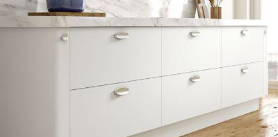 A white kitchen island