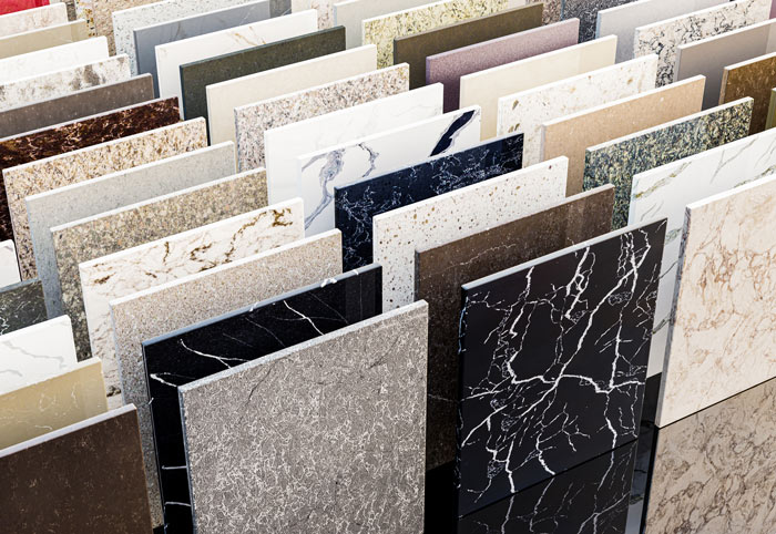 Kitchen floor tiles in a show room